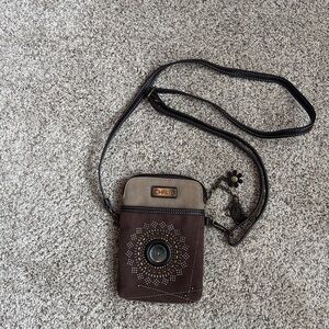 Chala Bohemian Brown Cell Phone Crossbody Handbag, excellent condition